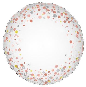 Oaktree 18inch Sparkling Fizz Rose Gold No Message Holographic - Foil Balloons